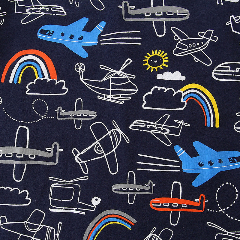 Boys Summer Cartoon T-Shirt - Cotton Print Top for Kids