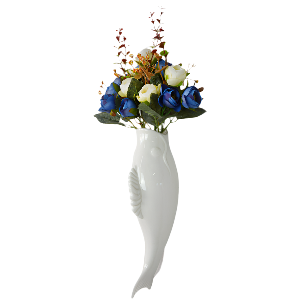 Modern Ceramic Goldfish Wall Vase - 3D Wall Decoration