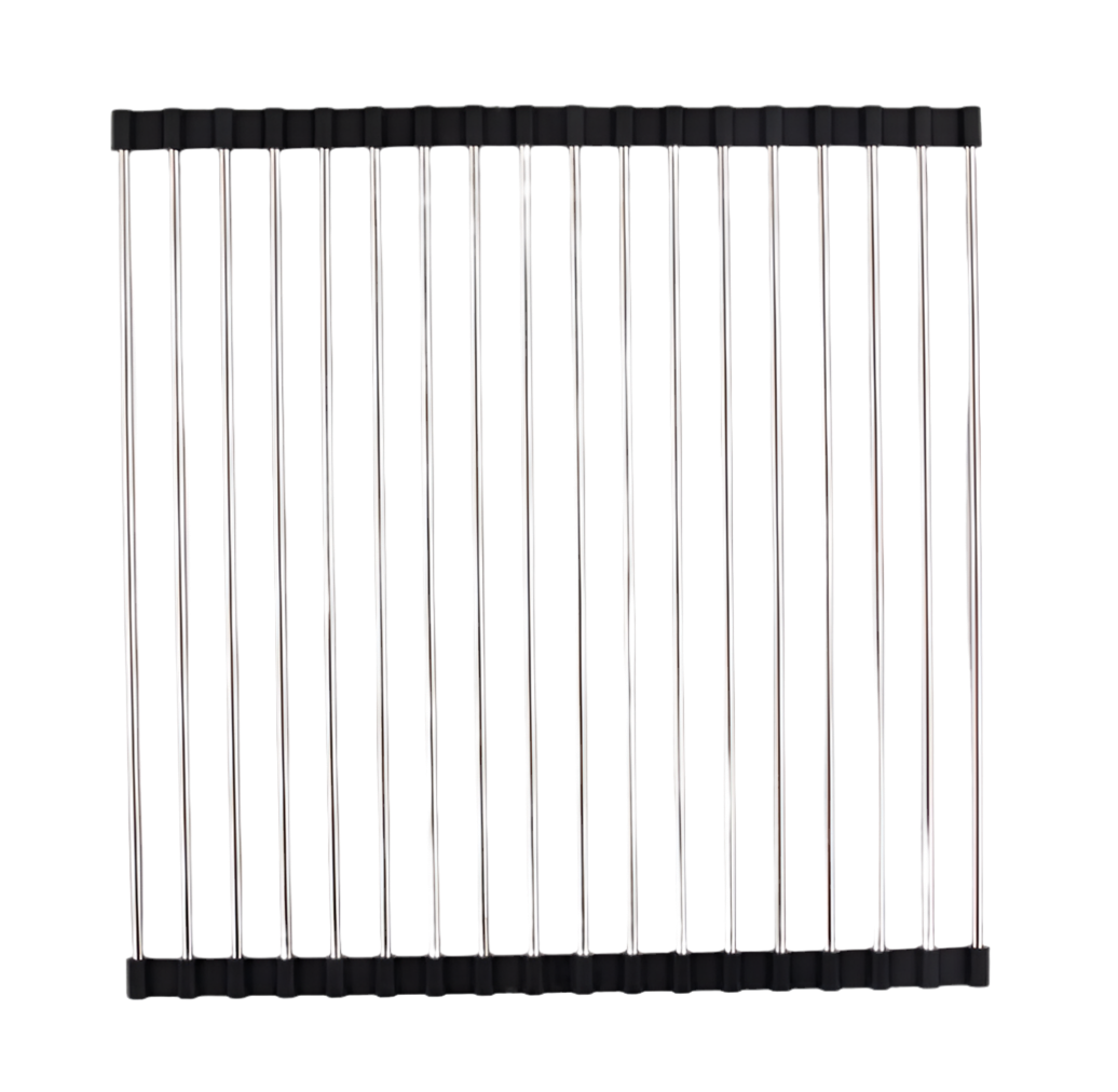 Folding Kitchen Sink Rack - Stainless Steel Drain Organizer