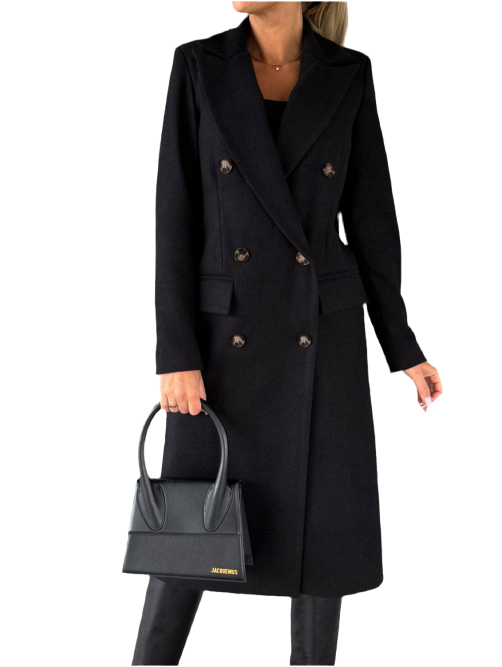 Double Breasted Lapel Coat Winter Slim Long Jacket