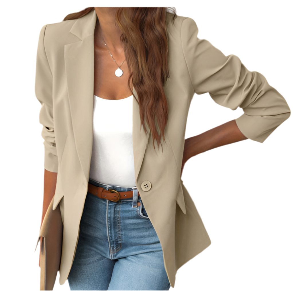 Women's Casual Button Lapel Blazer Jacket