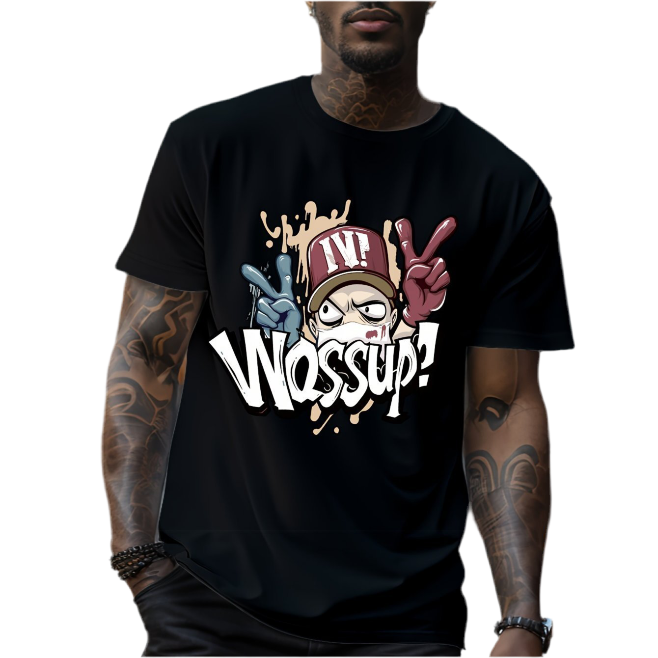 What's Up Men's Graphic T-Shirt - Casual Summer Style