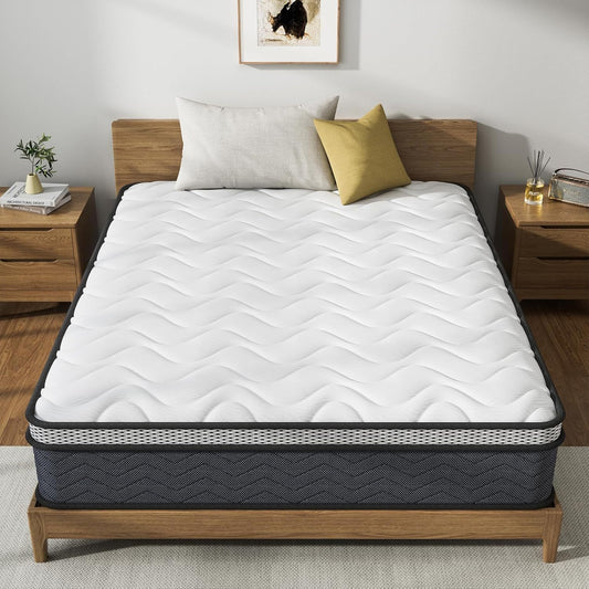 Twin Hybrid Innerspring Mattress - Plush Foam Spring Bed | Medium Firmness XANGLO