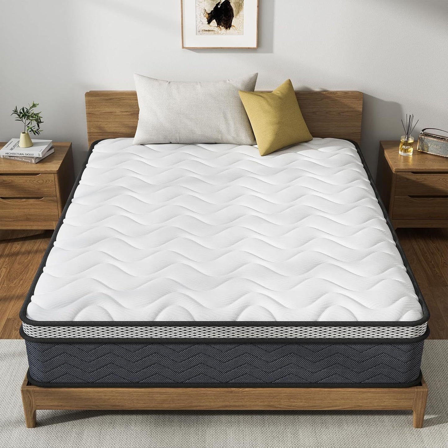 Twin Hybrid Innerspring Mattress - Plush Foam Spring Bed | Medium Firmness XANGLO