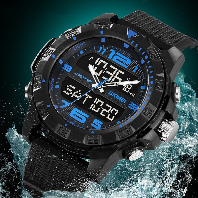 Dual Display Multifunctional Waterproof Electronic Watch Outdoor Sports