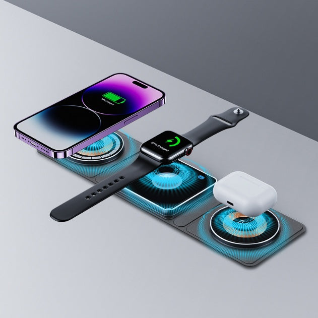 3-in-1 Magnetic Wireless Charger Station - iPhone, Apple Watch & AirPods