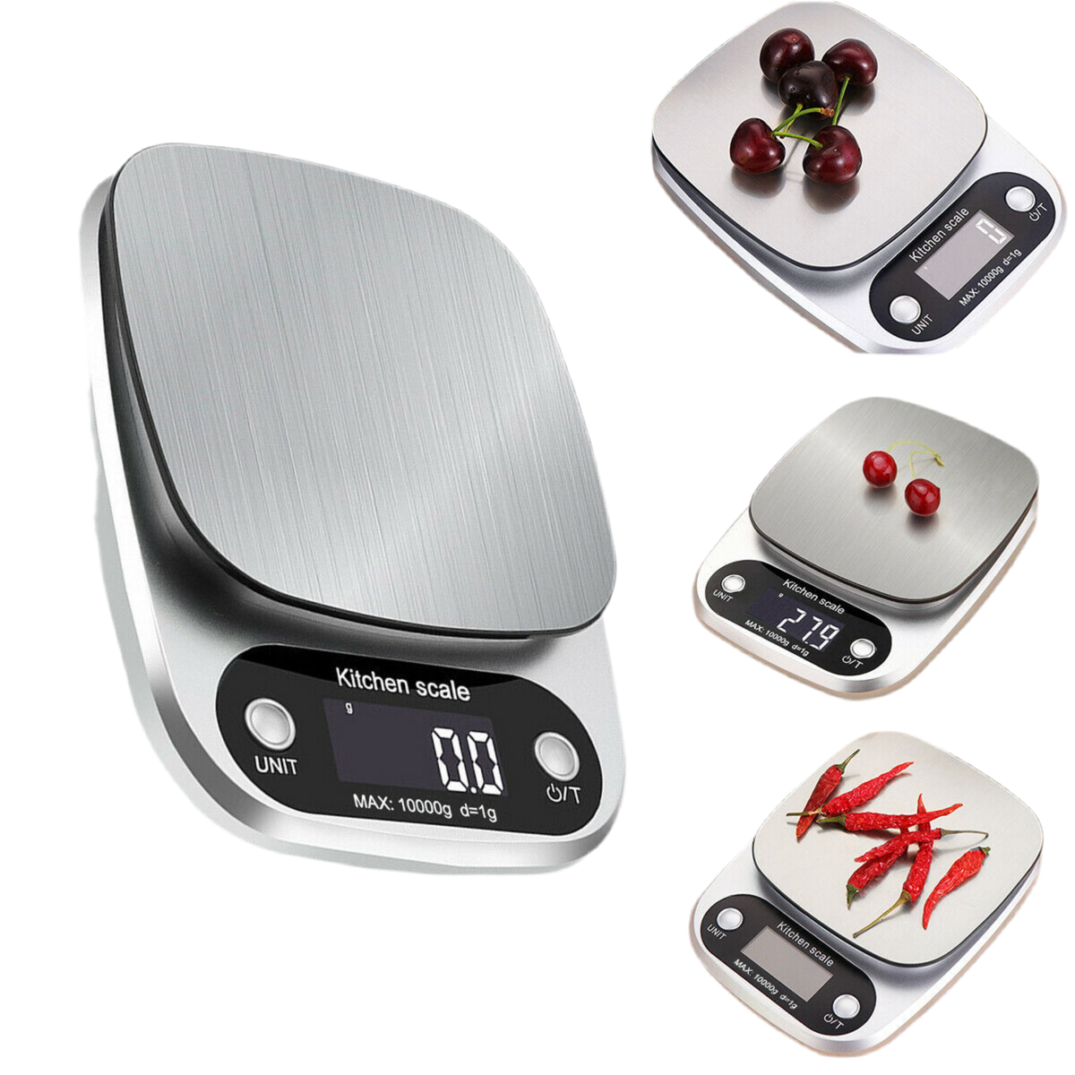 Digital Kitchen Scale 22lbs - Stainless Steel Food Scale