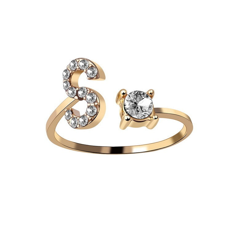 Adjustable Initial Letter Ring - 26 Letters Available