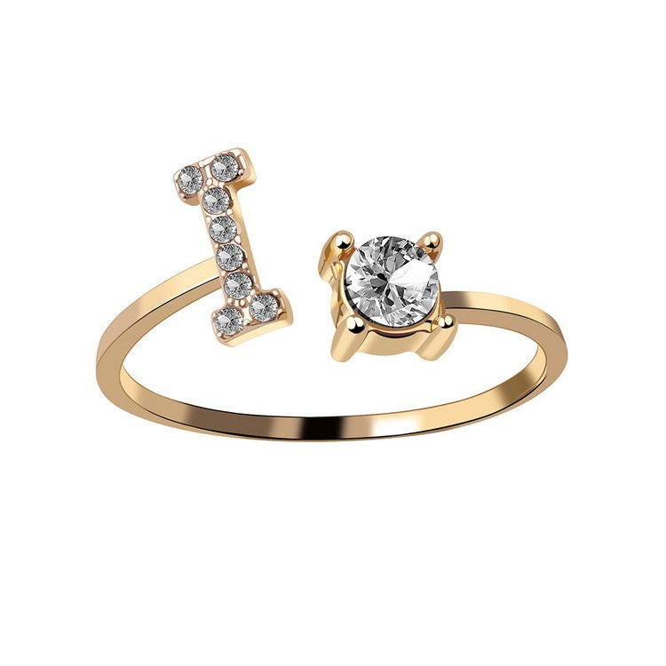 Adjustable Initial Letter Ring - 26 Letters Available