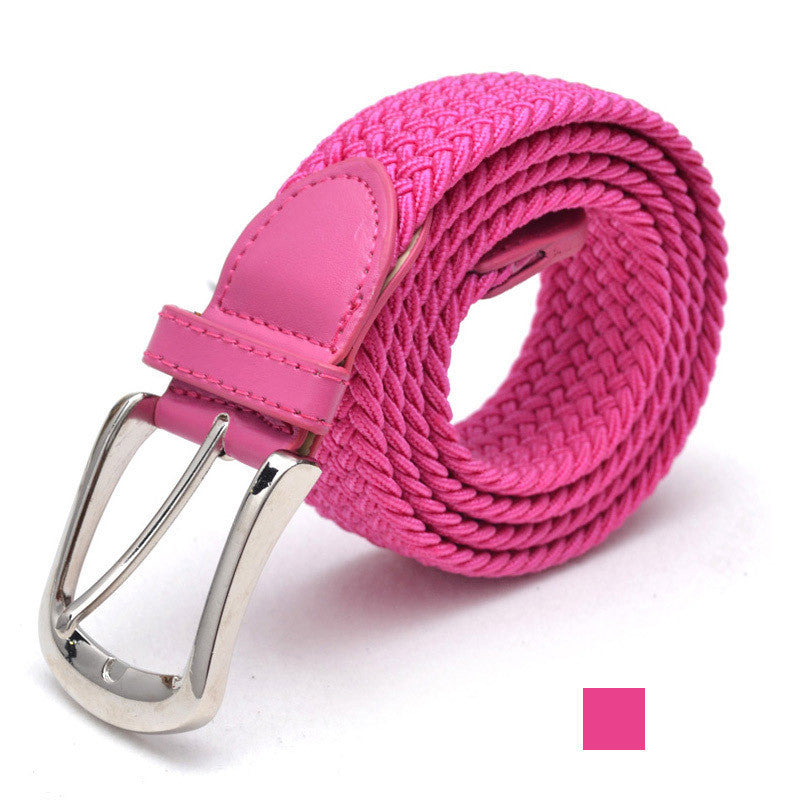 Unisex Braided Elastic Belt - Stretch Canvas Belt for Men & Women
