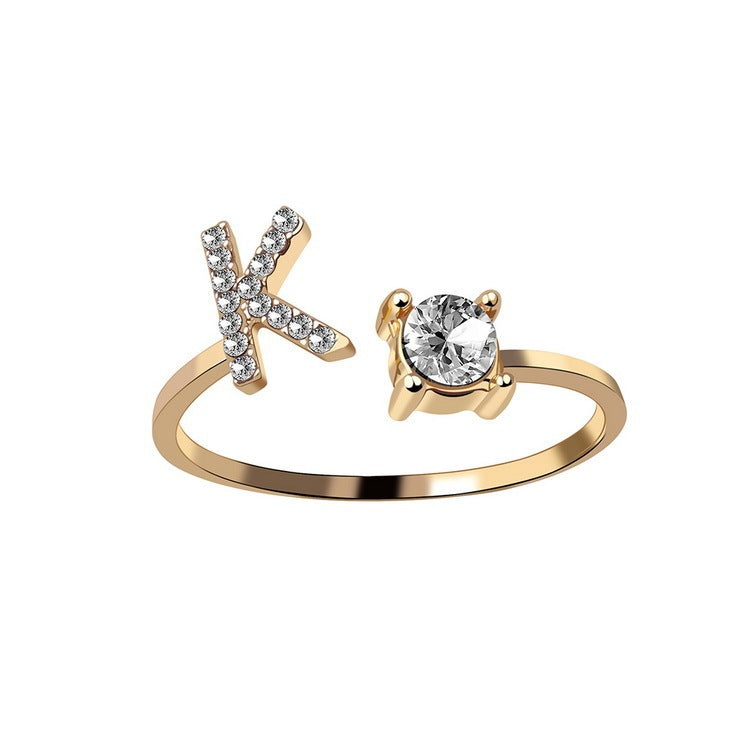 Adjustable Initial Letter Ring - 26 Letters Available
