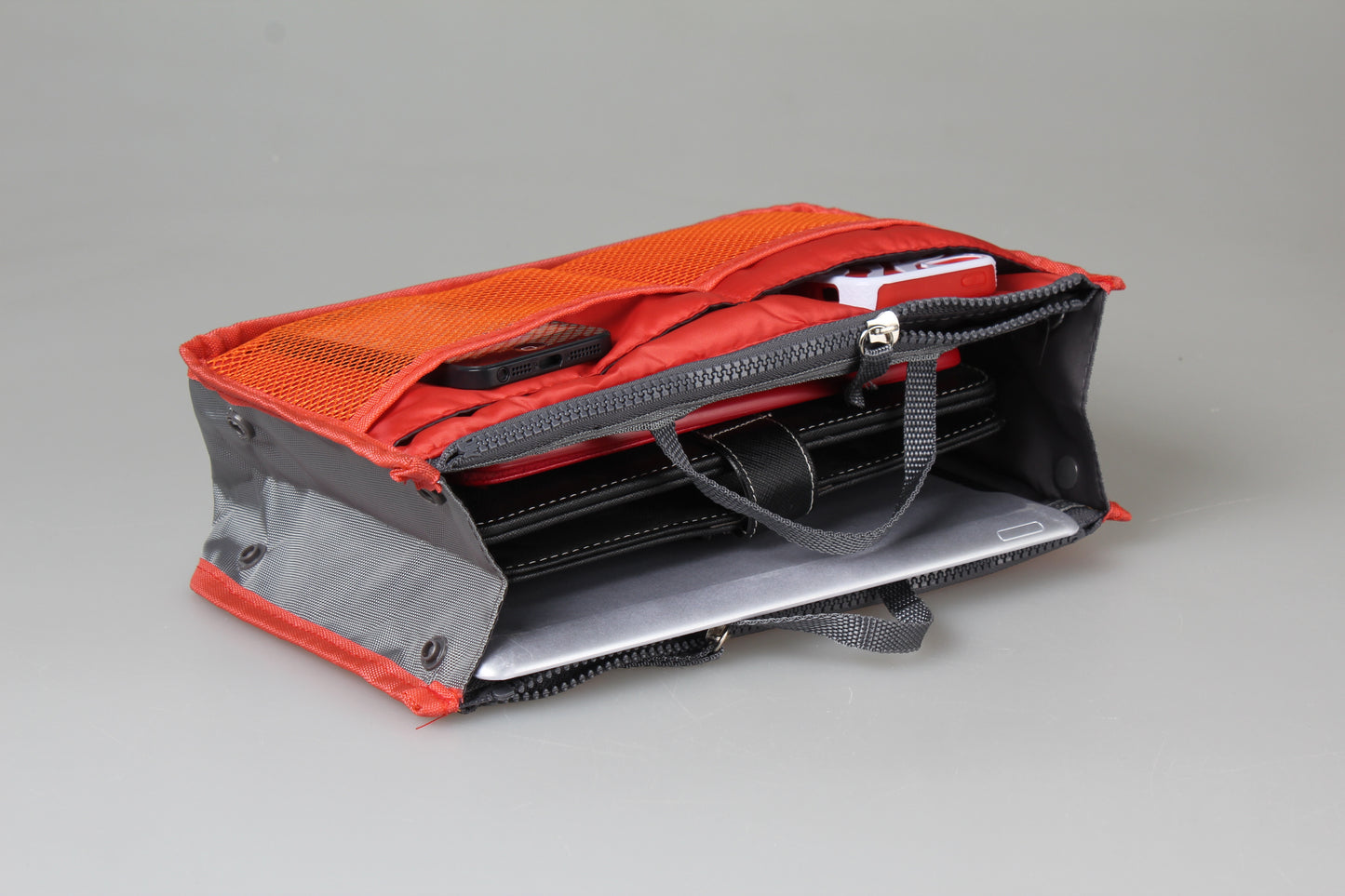 Travel Handbag Organizer Insert - Multi-Pocket Makeup Bag with Hand Strap