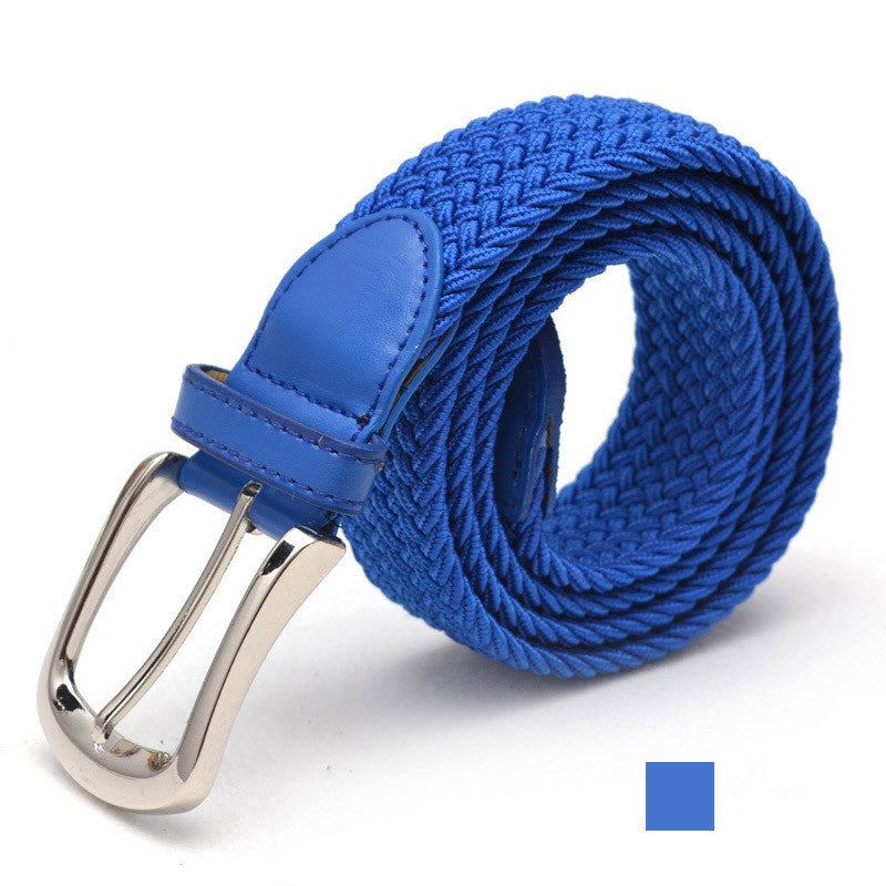 Unisex Braided Elastic Belt - Stretch Canvas Belt for Men & Women