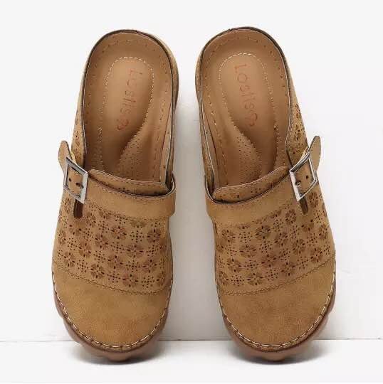 Women's Hollow Buckle Platform Sandals - Comfortable Casual Slippers