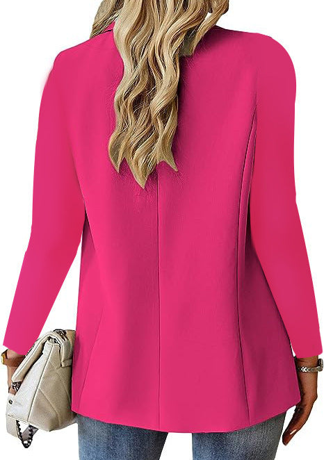 Women's Casual Button Lapel Blazer Jacket