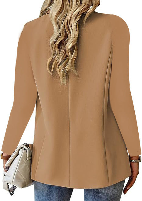 Women's Casual Button Lapel Blazer Jacket