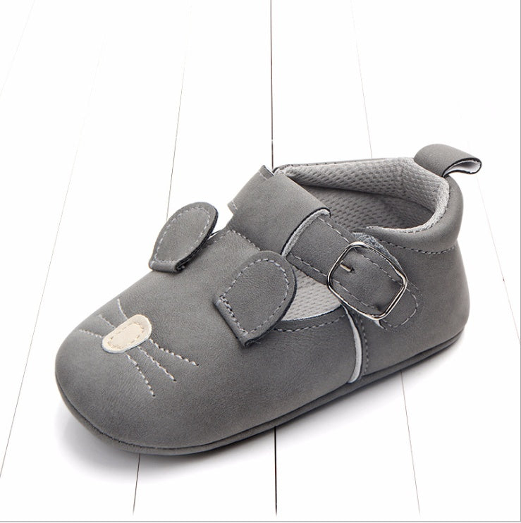 cartoon animal baby shoes matte leather non-slip soft bottom baby shoes