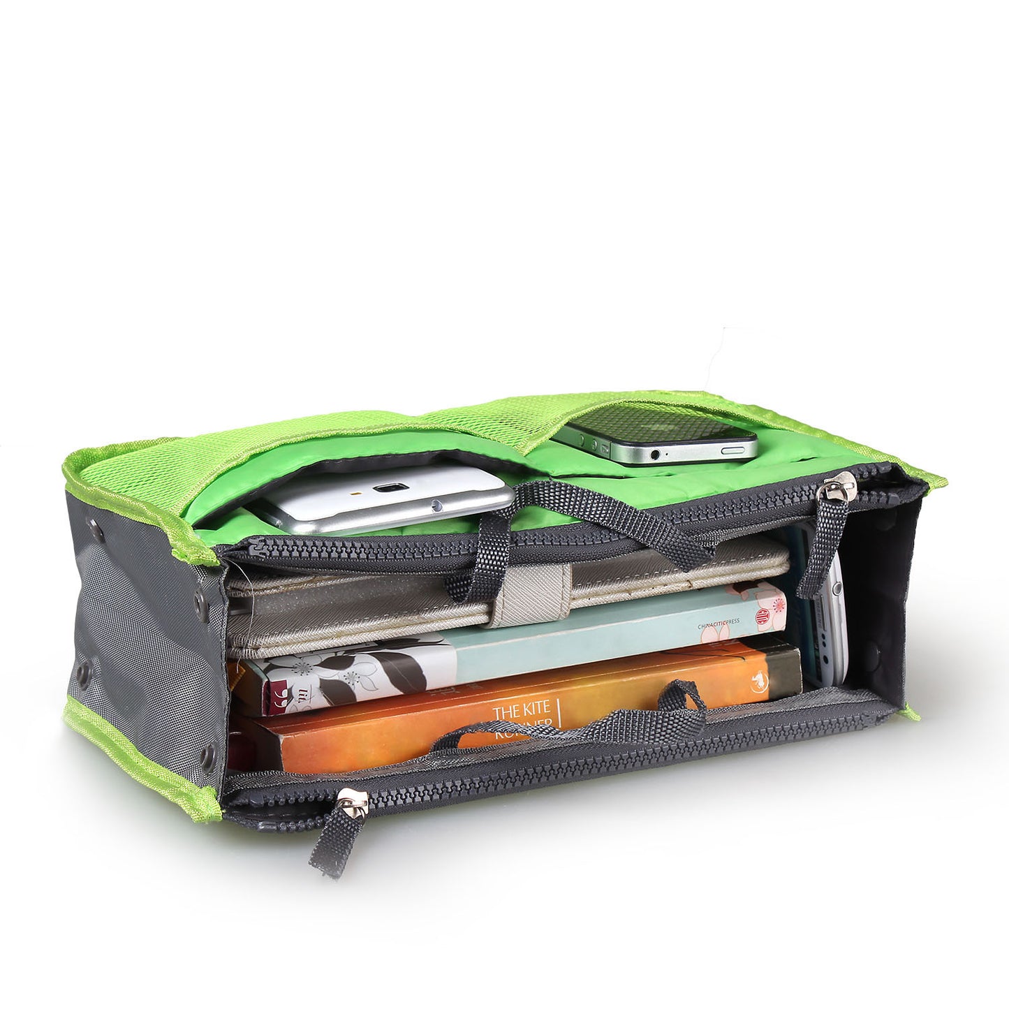 Travel Handbag Organizer Insert - Multi-Pocket Makeup Bag with Hand Strap