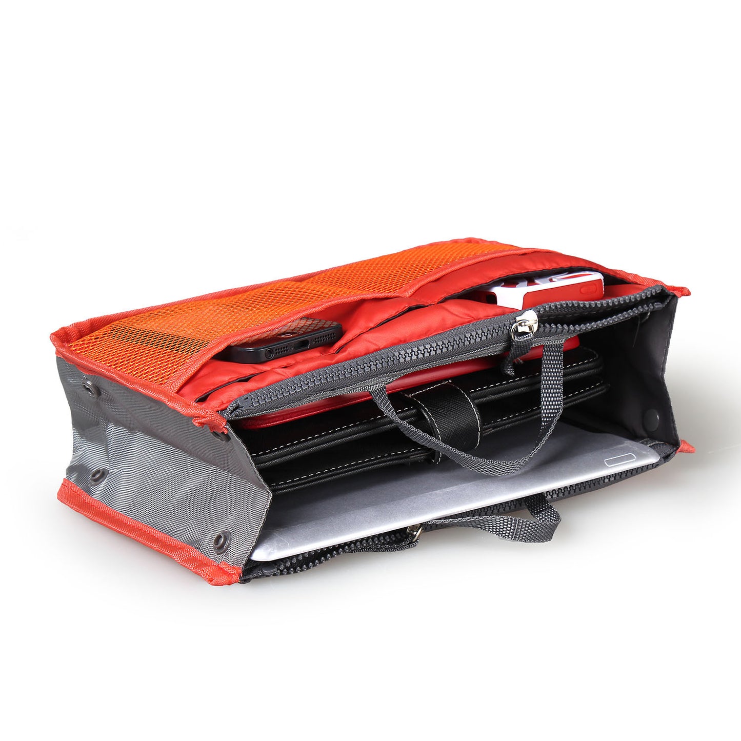 Travel Handbag Organizer Insert - Multi-Pocket Makeup Bag with Hand Strap