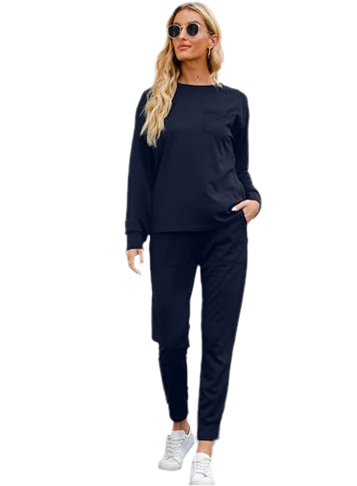 Women's Tracksuit Set - Long Sleeve Top & Drawstring Pants