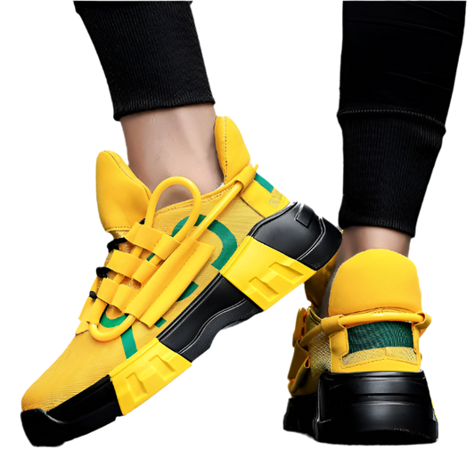 Platform Sneakers - Breathable Front Strap Athletic Shoes