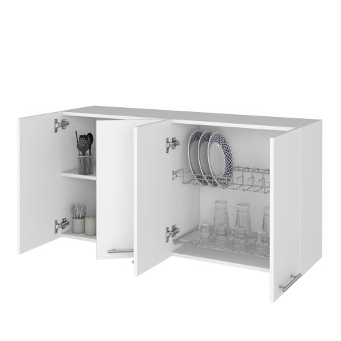 Durham Kitchen Cabinet - Four Door White Storage Cabinet