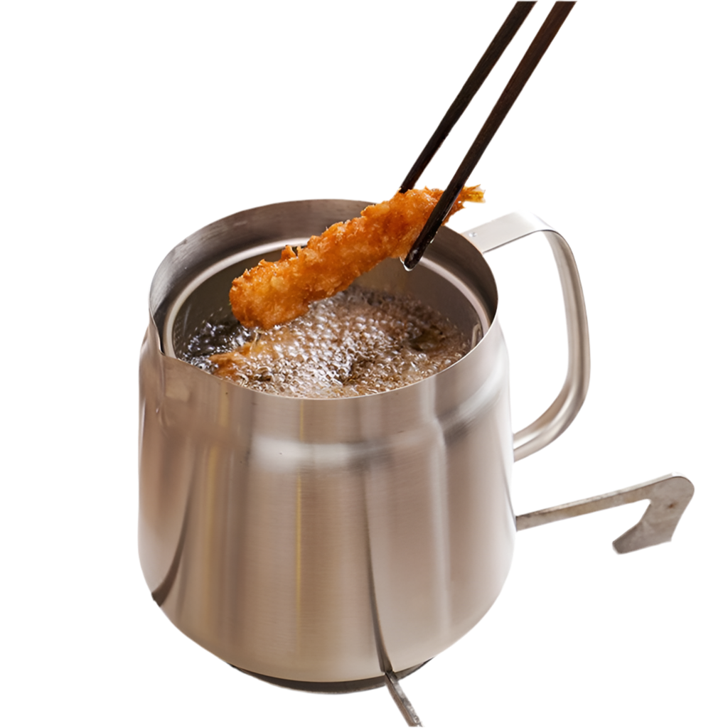 304 Stainless Steel Oil Filter Pot - 67oz Kitchen Fryer with Strainer & Lid