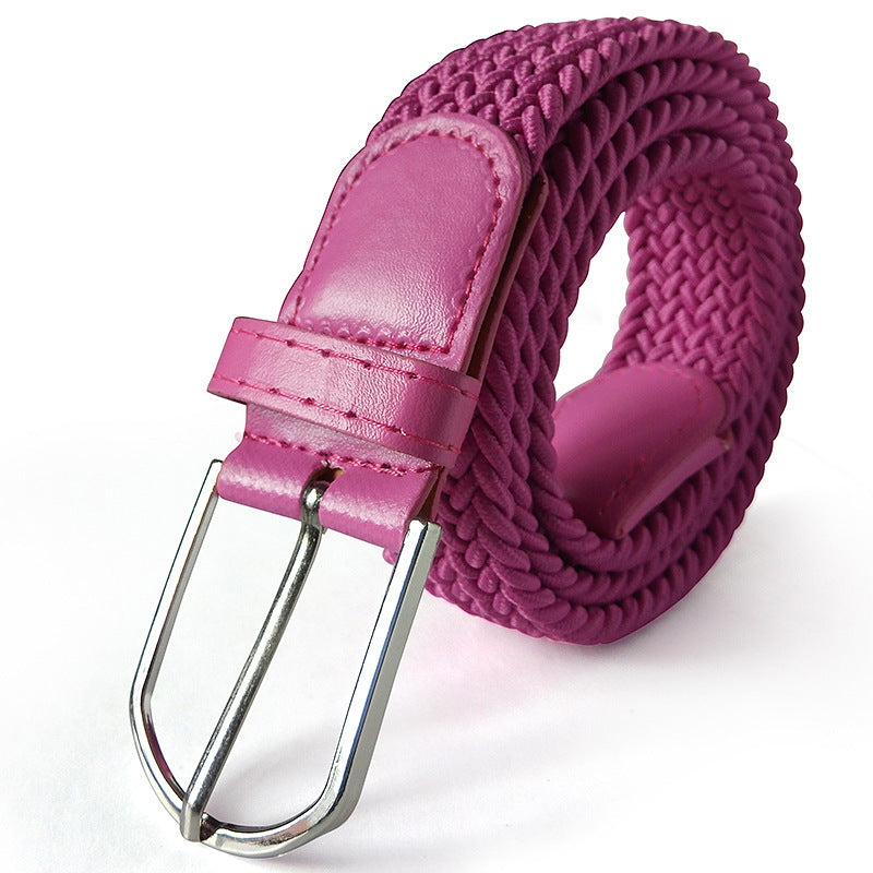 Unisex Braided Elastic Belt - Stretch Canvas Belt for Men & Women