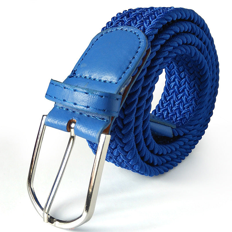 Unisex Braided Elastic Belt - Stretch Canvas Belt for Men & Women