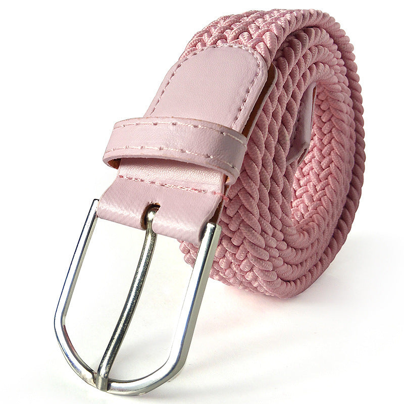 Unisex Braided Elastic Belt - Stretch Canvas Belt for Men & Women