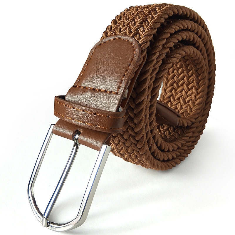 Unisex Braided Elastic Belt - Stretch Canvas Belt for Men & Women