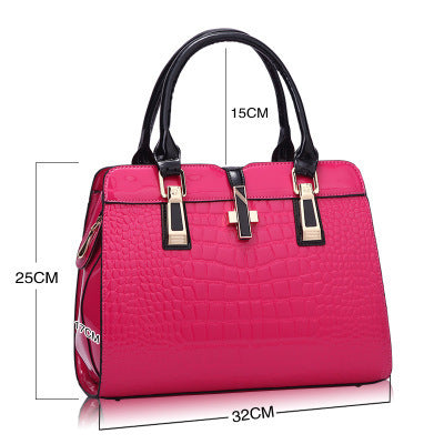 Women's Designer Handbag - Luxury Crocodile Pattern Tote Bag