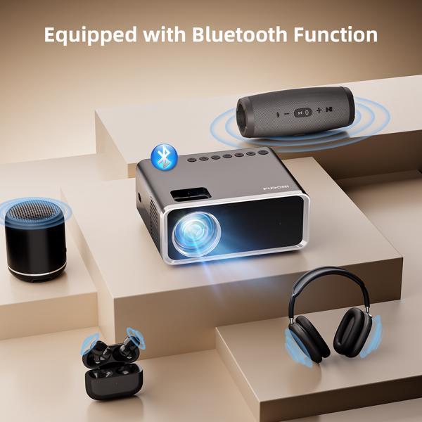 WiFi Bluetooth Projector - 5G Portable 4K Support, Native 1080P, 12000 Lumens LED