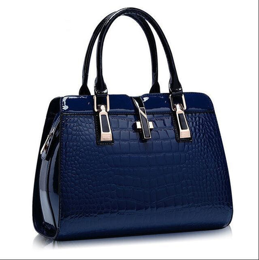 Women's Designer Handbag - Luxury Crocodile Pattern Tote Bag