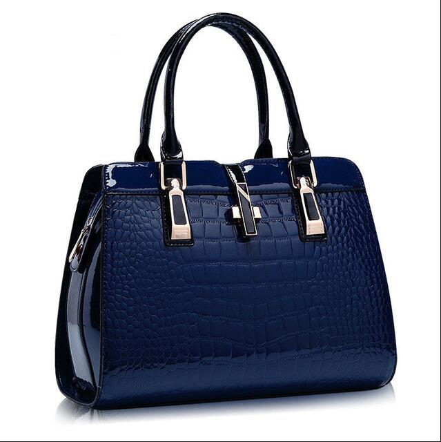 Women's Designer Handbag - Luxury Crocodile Pattern Tote Bag