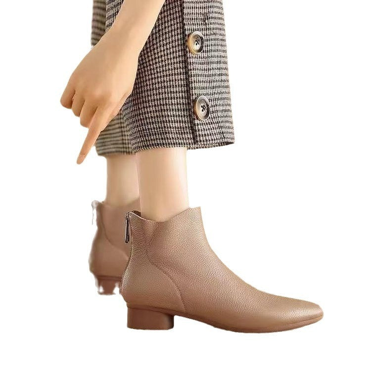 Women's Thick Bottom Vintage Martin Boots Women's Mid-calf Soft Bottom