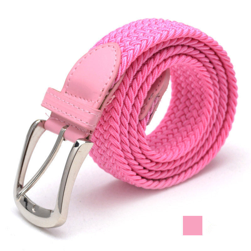 Unisex Braided Elastic Belt - Stretch Canvas Belt for Men & Women
