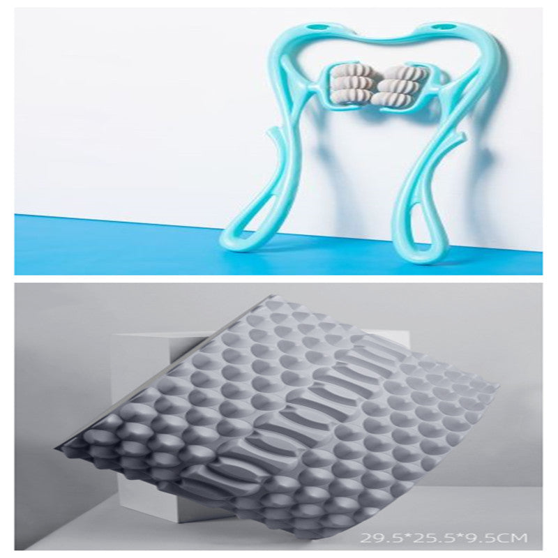 Manual Six-Wheel Neck Massager - 360° Rolling Massage Tool for Pain Relief