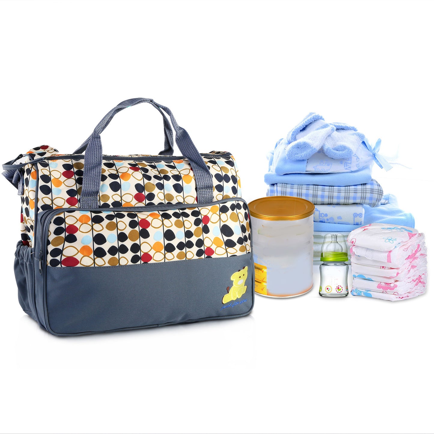5-Piece Baby Diaper Bag Set - Travel Tote with Changing Pad & Insulated Pockets