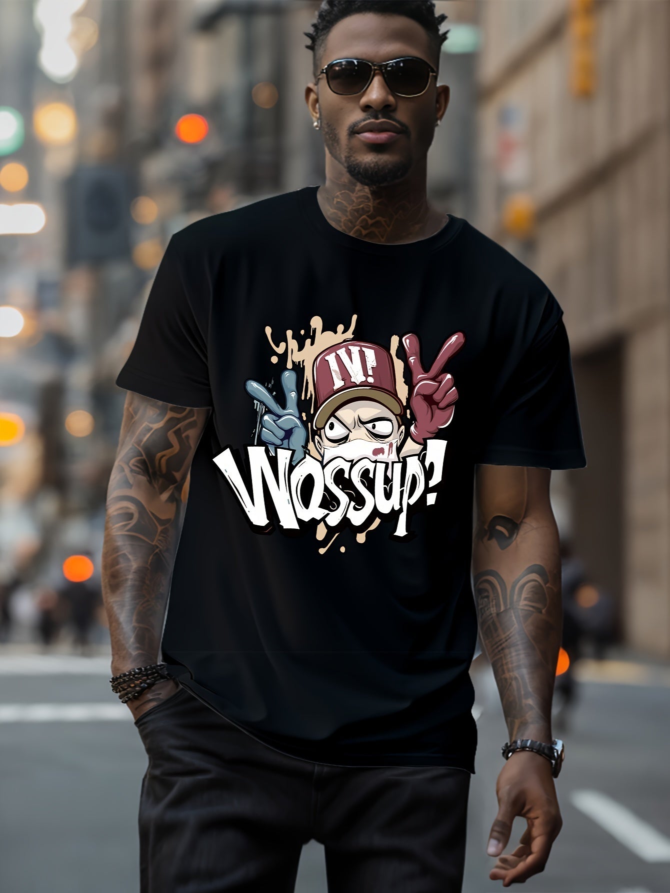 What's Up Men's Graphic T-Shirt - Casual Summer Style