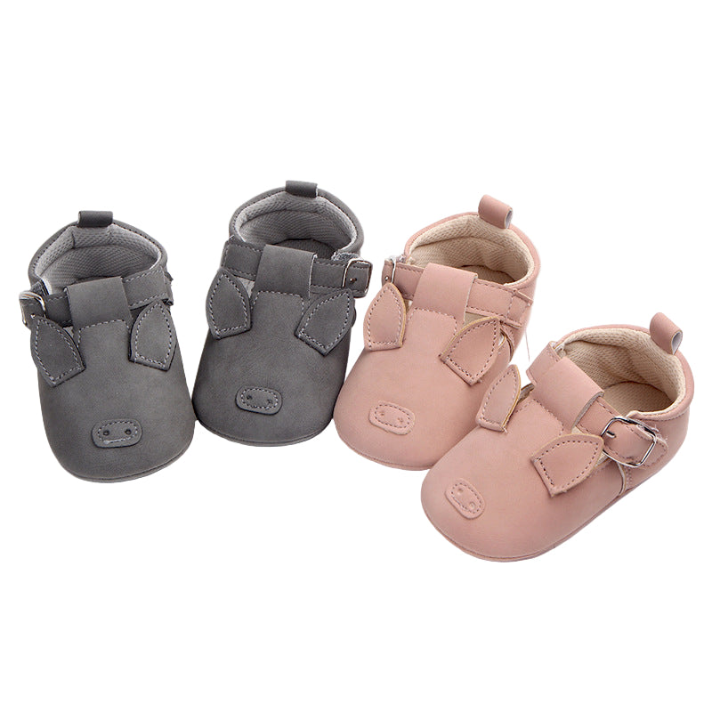 cartoon animal baby shoes matte leather non-slip soft bottom baby shoes