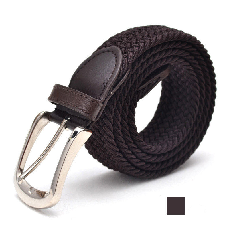 Unisex Braided Elastic Belt - Stretch Canvas Belt for Men & Women