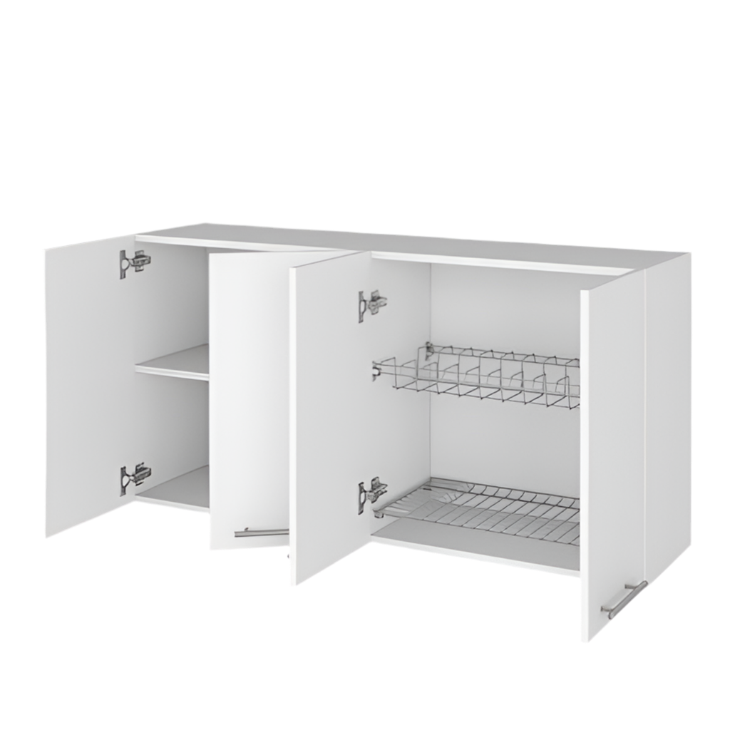 Durham Kitchen Cabinet - Four Door White Storage Cabinet