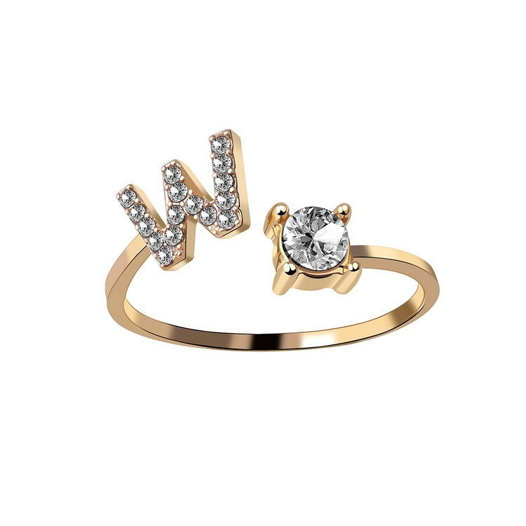 Adjustable Initial Letter Ring - 26 Letters Available