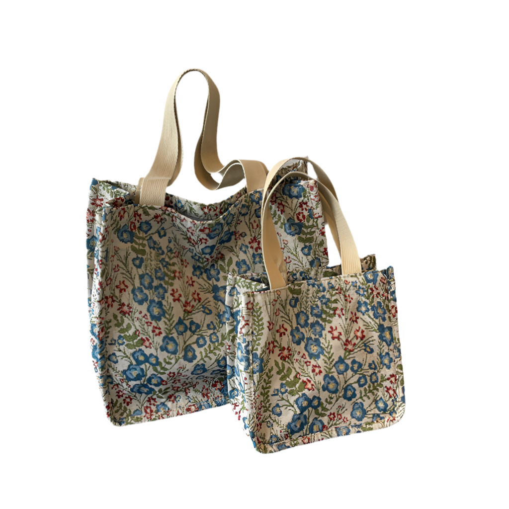 Floral Canvas Handbag - Large Capacity Shoulder Bag for Women