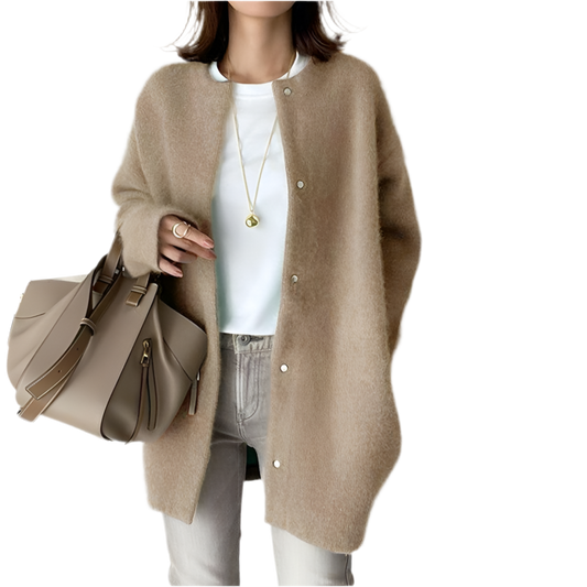 Women's Single Breasted Knitted Cardigan - Stylish Outerwear