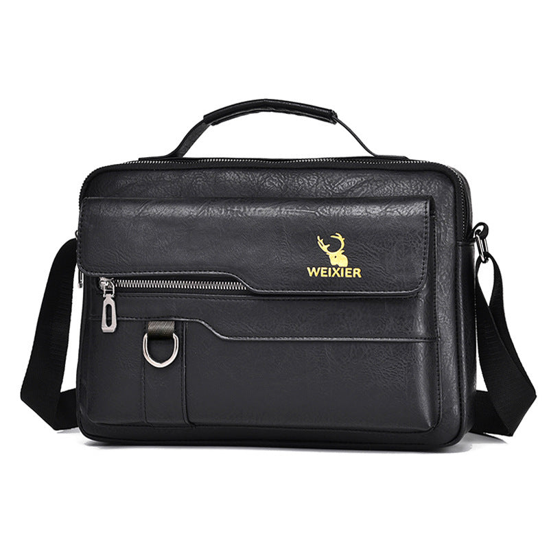 Men's PU Leather Messenger Bag - Retro Business Crossbody Bag