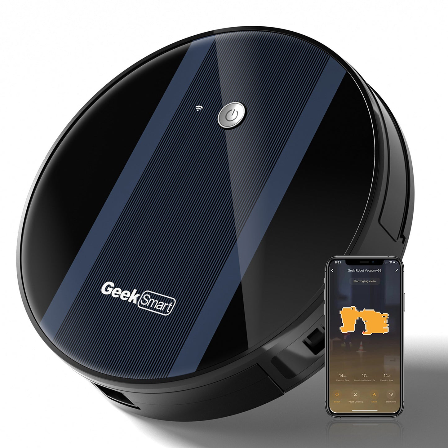 Geek Smart Robot Vacuum G6 Plus - 1800Pa Suction Wi-Fi App Control