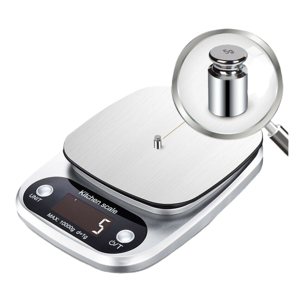 Digital Kitchen Scale 22lbs - Stainless Steel Food Scale