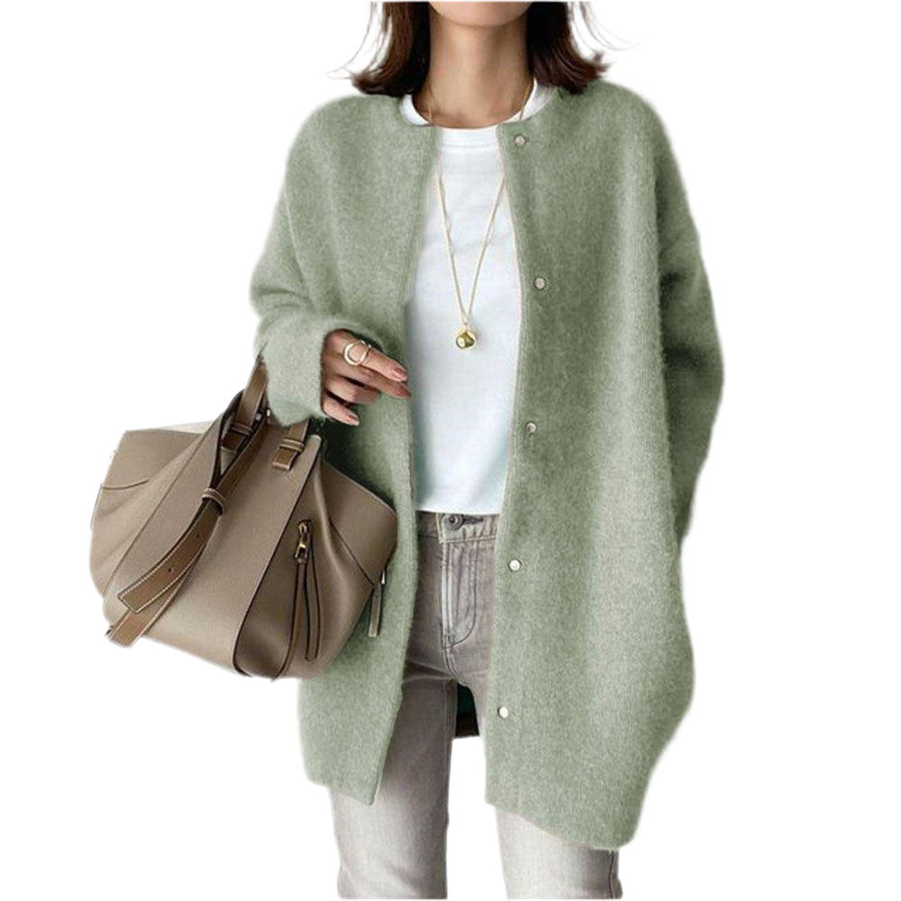 Women's Single Breasted Knitted Cardigan - Stylish Outerwear